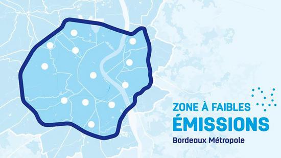 Cartographie de la zone à faibles émissions de Bordeaux Métropole